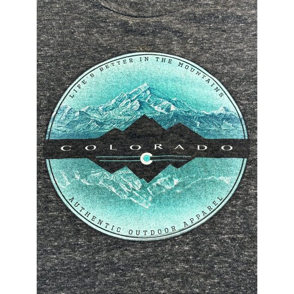 Prairie Mountain T-shirt Adult Medium Colorado authentic outdoor apparel grey Ts - Picture 5 of 8